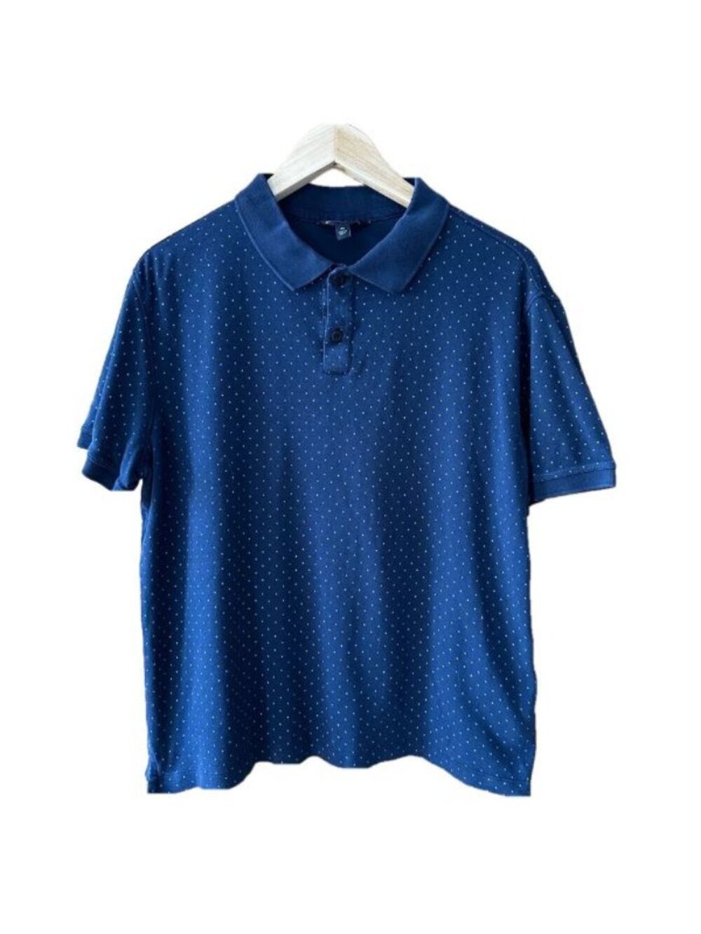 Men’s Banana Republic Navy Blue Pin Dot Golf Shirt - Medium